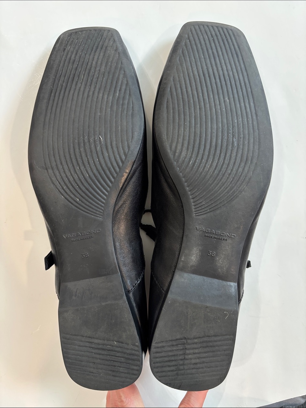 Vagabond Delia Black Leather Mary Jane Ballet Flats EU 38 Square Toe - Picture 13 of 16
